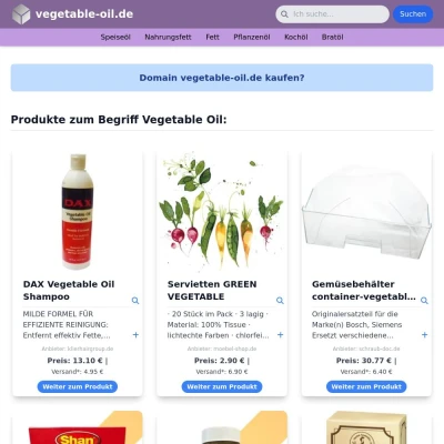 Screenshot vegetable-oil.de