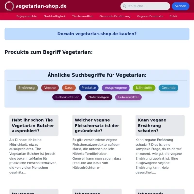 Screenshot vegetarian-shop.de