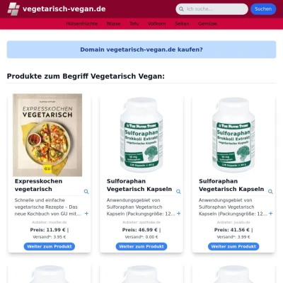 Screenshot vegetarisch-vegan.de