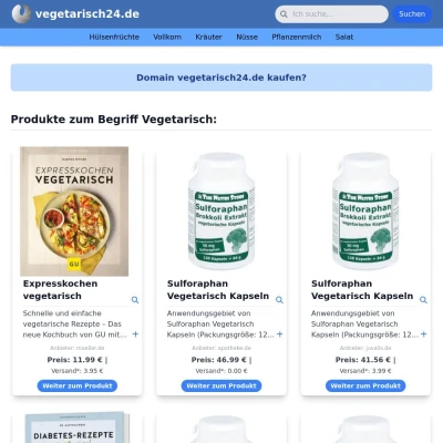 Screenshot vegetarisch24.de