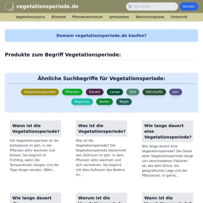 Screenshot vegetationsperiode.de