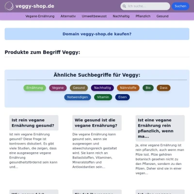 Screenshot veggy-shop.de