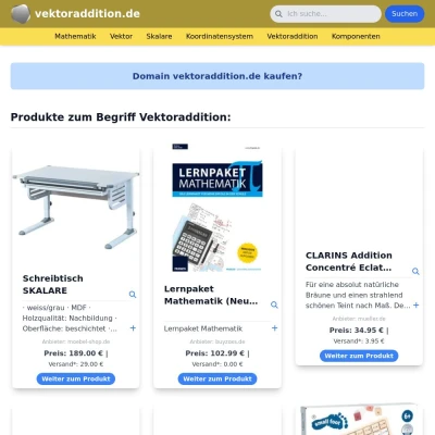 Screenshot vektoraddition.de