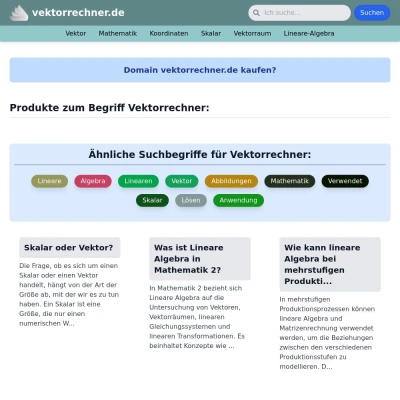Screenshot vektorrechner.de