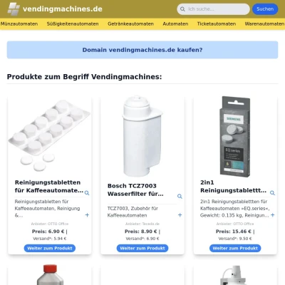 Screenshot vendingmachines.de