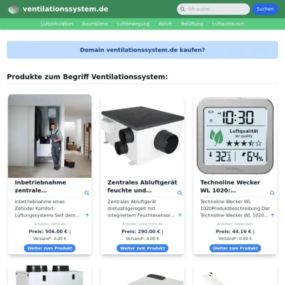 Screenshot ventilationssystem.de