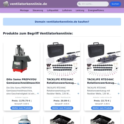 Screenshot ventilatorkennlinie.de