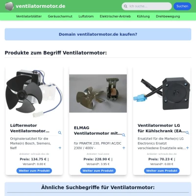 Screenshot ventilatormotor.de