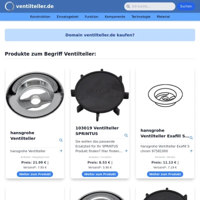 Screenshot ventilteller.de