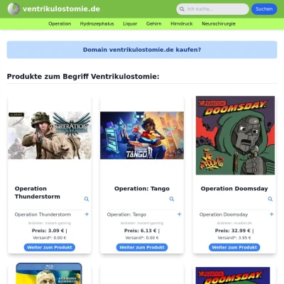 Screenshot ventrikulostomie.de