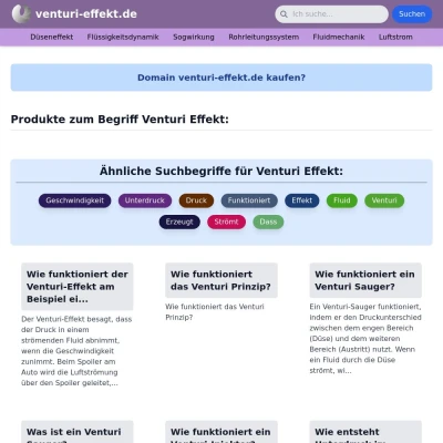 Screenshot venturi-effekt.de