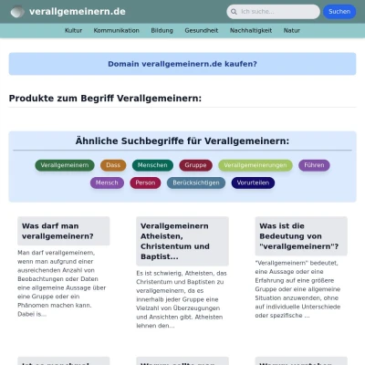 Screenshot verallgemeinern.de