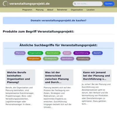 Screenshot veranstaltungsprojekt.de