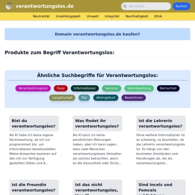 Screenshot verantwortungslos.de