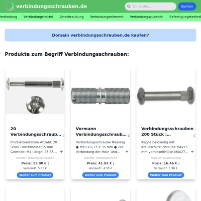 Screenshot verbindungsschrauben.de