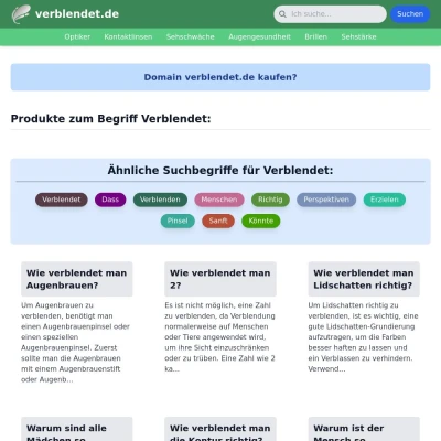 Screenshot verblendet.de