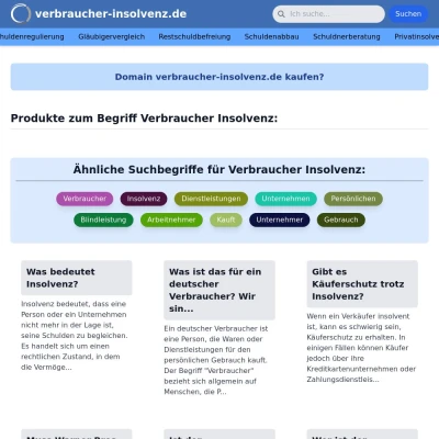 Screenshot verbraucher-insolvenz.de