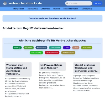 Screenshot verbraucherabzocke.de