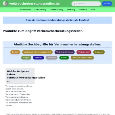 Screenshot verbraucherberatungsstellen.de