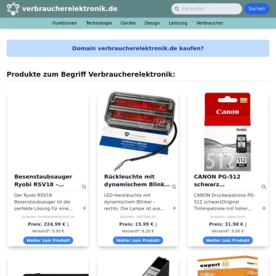 Screenshot verbraucherelektronik.de