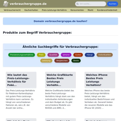 Screenshot verbrauchergruppe.de