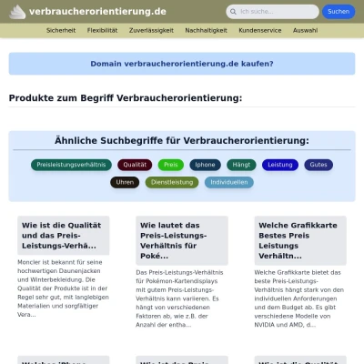 Screenshot verbraucherorientierung.de