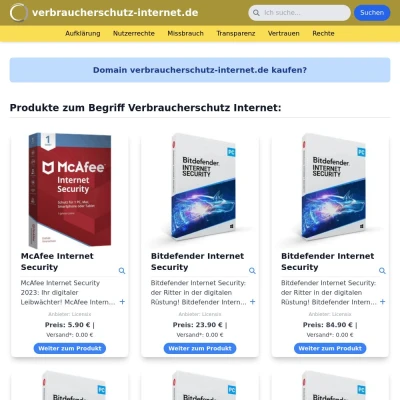 Screenshot verbraucherschutz-internet.de