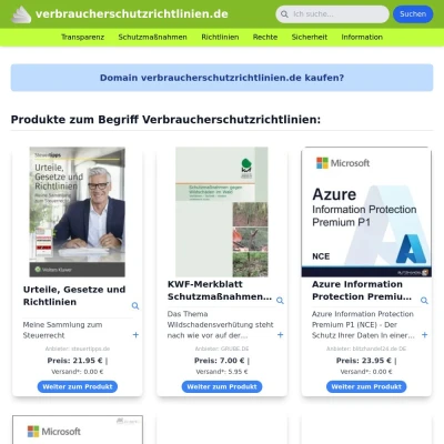 Screenshot verbraucherschutzrichtlinien.de