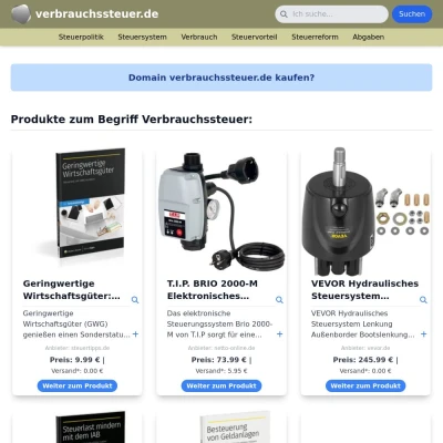 Screenshot verbrauchssteuer.de