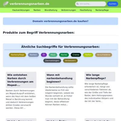 Screenshot verbrennungsnarben.de