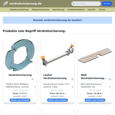 Screenshot verdrehsicherung.de