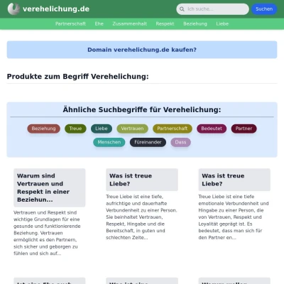 Screenshot verehelichung.de