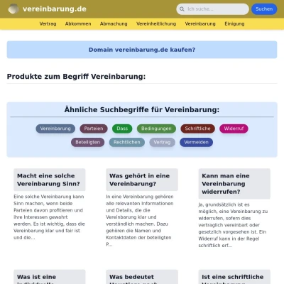 Screenshot vereinbarung.de