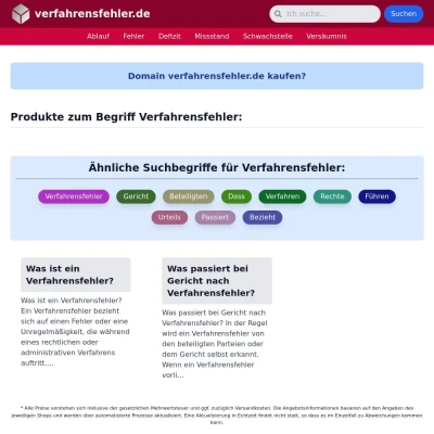 Screenshot verfahrensfehler.de