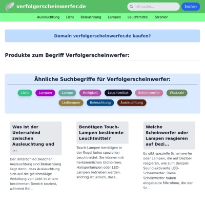 Screenshot verfolgerscheinwerfer.de