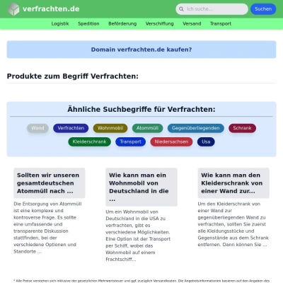 Screenshot verfrachten.de