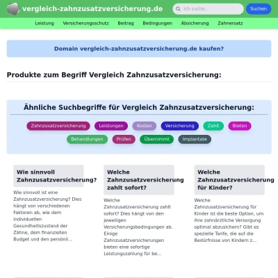 Screenshot vergleich-zahnzusatzversicherung.de