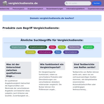 Screenshot vergleichsdienste.de