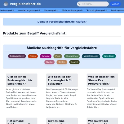 Screenshot vergleichsfahrt.de