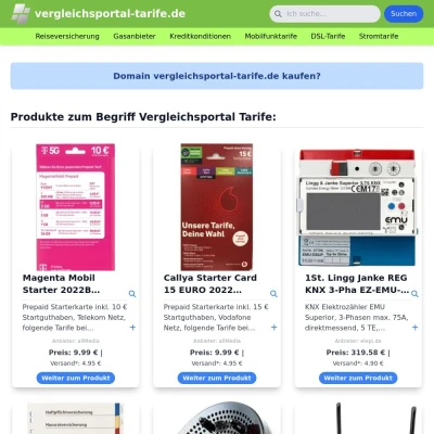 Screenshot vergleichsportal-tarife.de