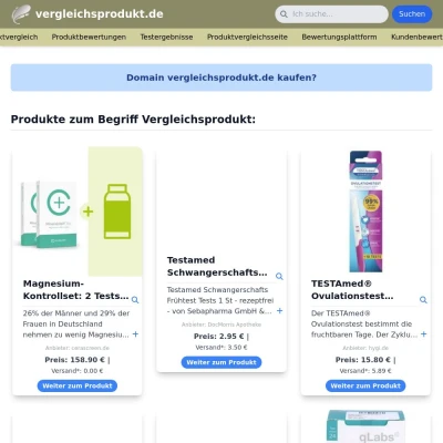 Screenshot vergleichsprodukt.de