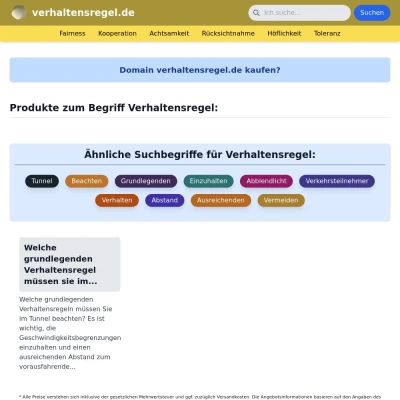 Screenshot verhaltensregel.de