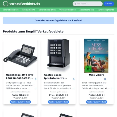 Screenshot verkaufsgebiete.de