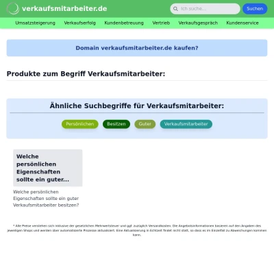 Screenshot verkaufsmitarbeiter.de