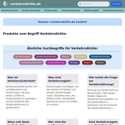 Screenshot verkehrsdichte.de