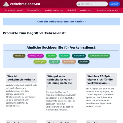 Screenshot verkehrsdienst.eu