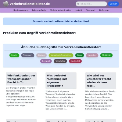 Screenshot verkehrsdienstleister.de