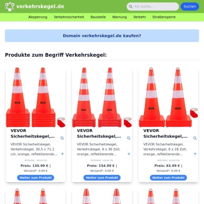 Screenshot verkehrskegel.de