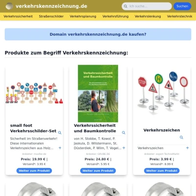 Screenshot verkehrskennzeichnung.de