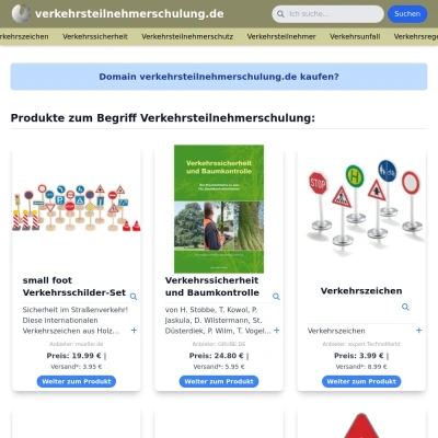 Screenshot verkehrsteilnehmerschulung.de